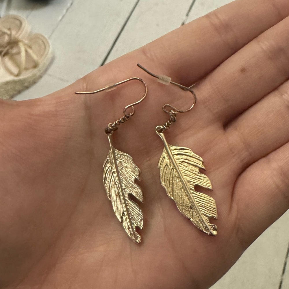 FREE WITH PURCHASE Gold Feather Earrings